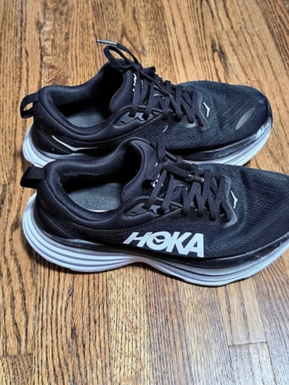 Hoka Bondi 9 Athletic Shoes Black & White US 9.5 Womens50